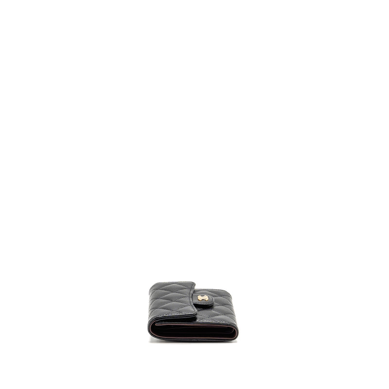 Chanel Small Classic Compact Wallet Caviar Black GHW (Microchip)
