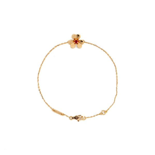 Van Cleef & Arpels Frivole Bracelet , Mini Model Rose Gold with Ruby Stone