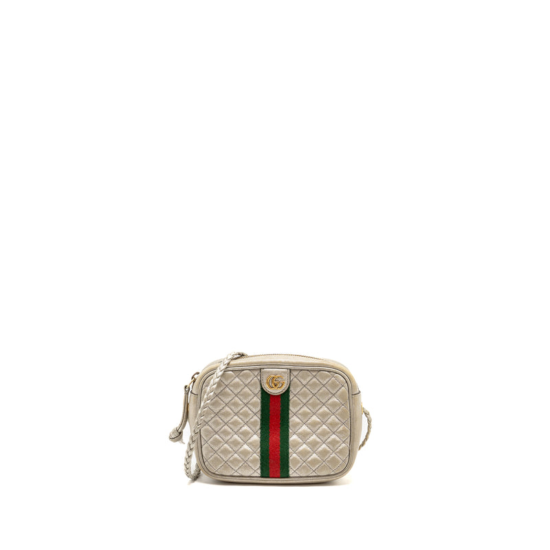 Gucci GG Ophidia Crossbody Bag Calfskin Metallic Silver GHW