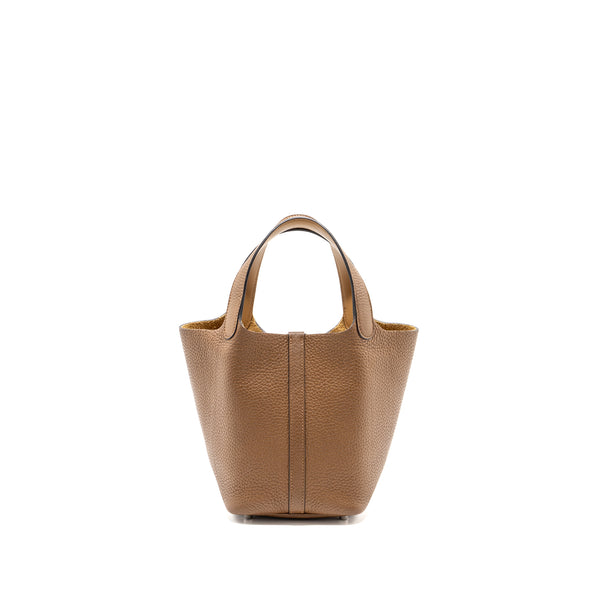 Hermes picotin 18 lock bag clemence alezan / Biscuit SHW stamp Z