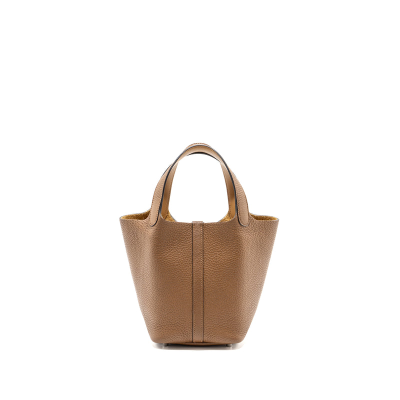 Hermes picotin 18 lock bag clemence alezan / Biscuit SHW stamp Z