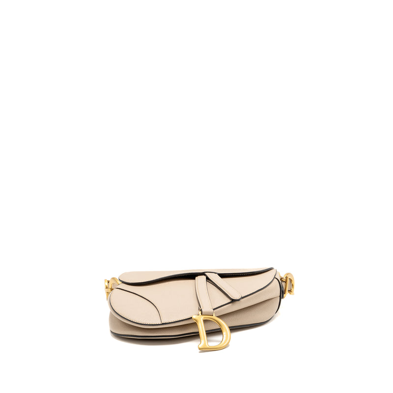 Dior Medium Saddle Bag Calfskin Beige GHW