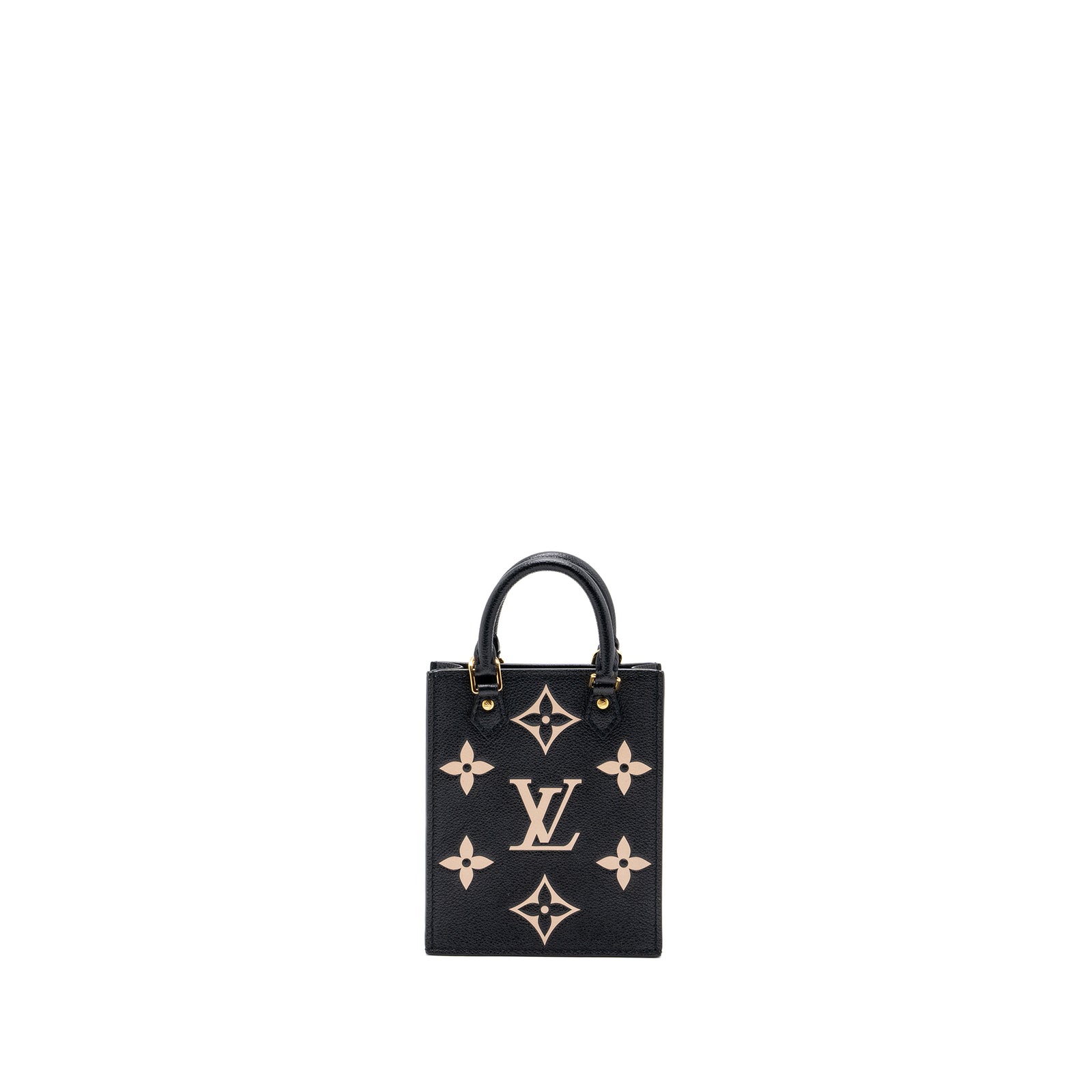 Louis Vuitton Petit Sac Plat Monogram Empreinte Black Beige GHW New