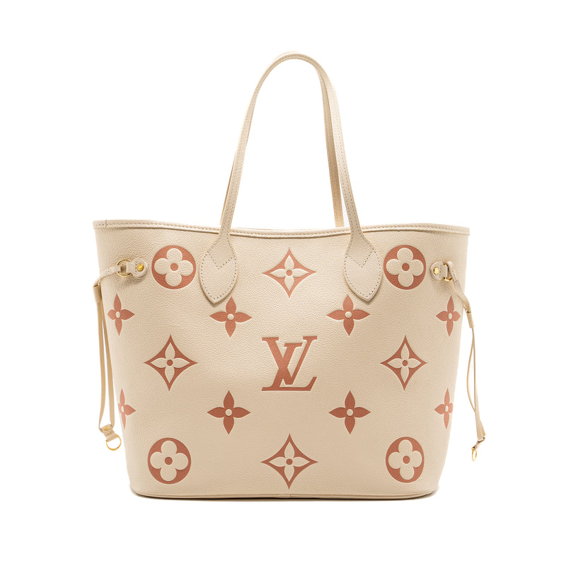 Louis Vuitton Neverfull MM Monogram Empreinte Crème/Rose Trianon GHW(new version)