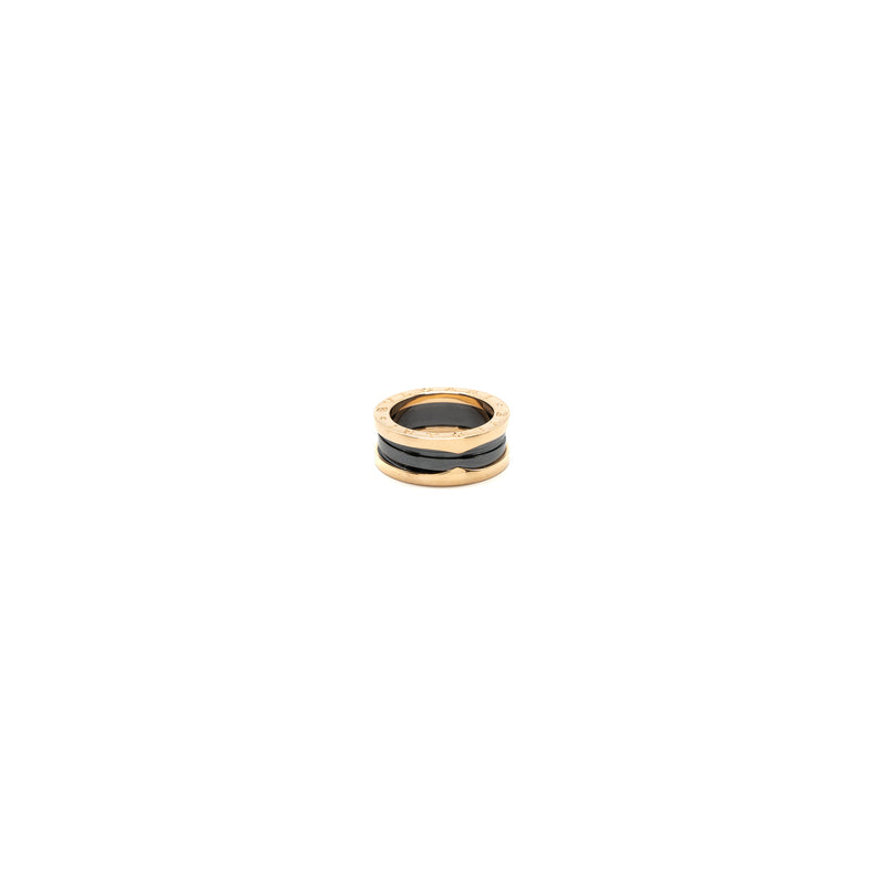 Bvlgari Size 53 B.zero1 Ring Black Ceramic Rose Gold
