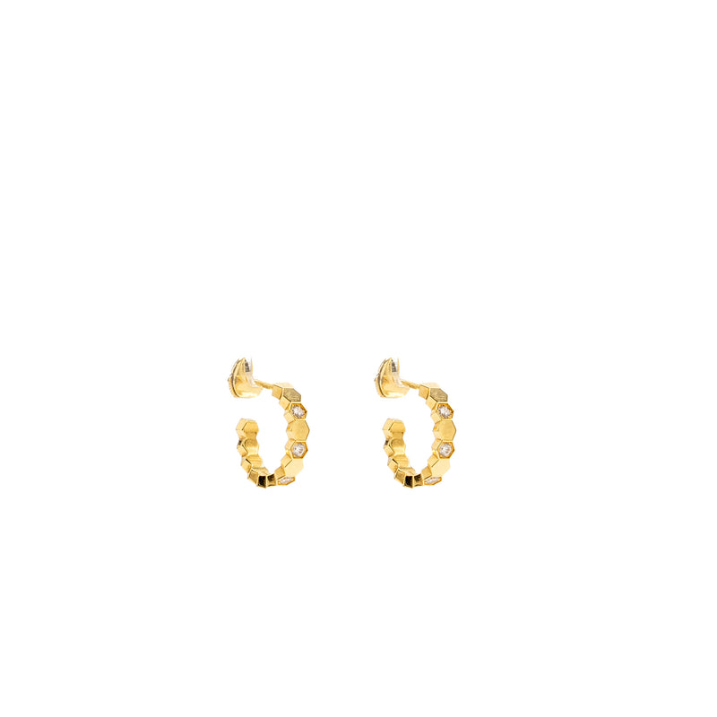 Chaumet Bee My Love Small Model Hoop Earrings Yellow Gold, Diamonds