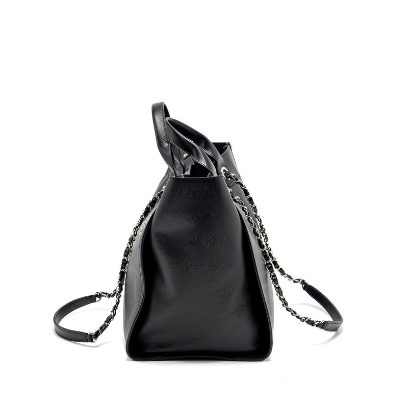 Chanel Deauville studded tote bag caviar black SHW