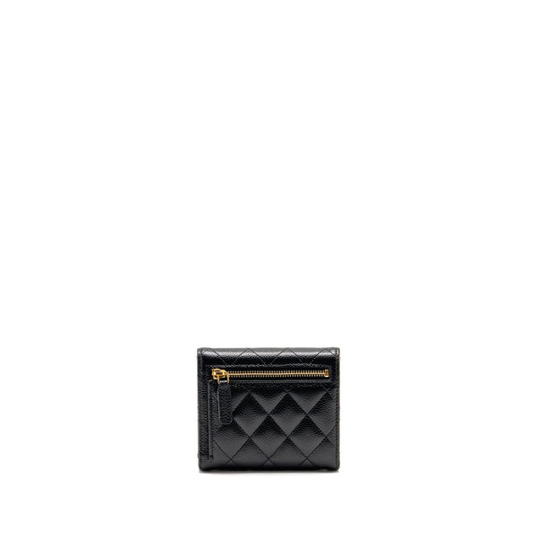 Chanel Small Classic Compact Wallet Caviar Black GHW (Microchip)
