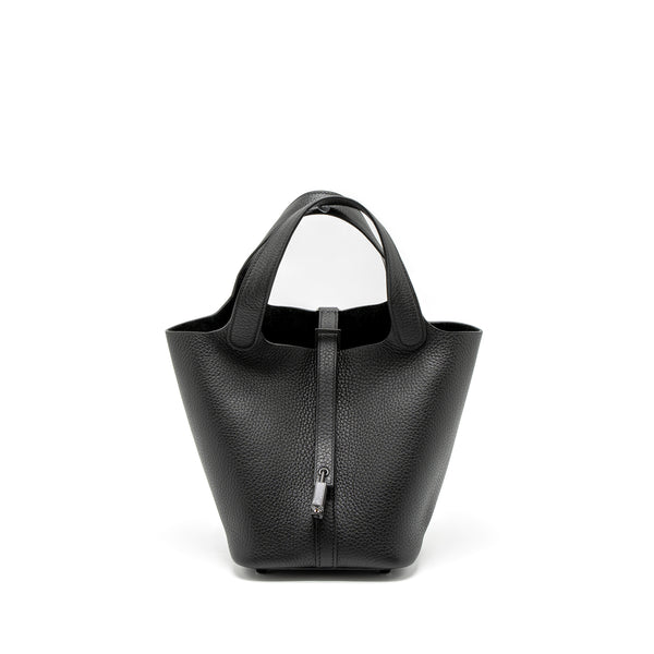 Hermes Picotin 18 Clemence So Black with Black Hardware Stamp U