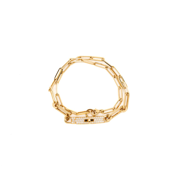 Hermes Kelly chain chocker/double bracelet Yellow gold, diamonds