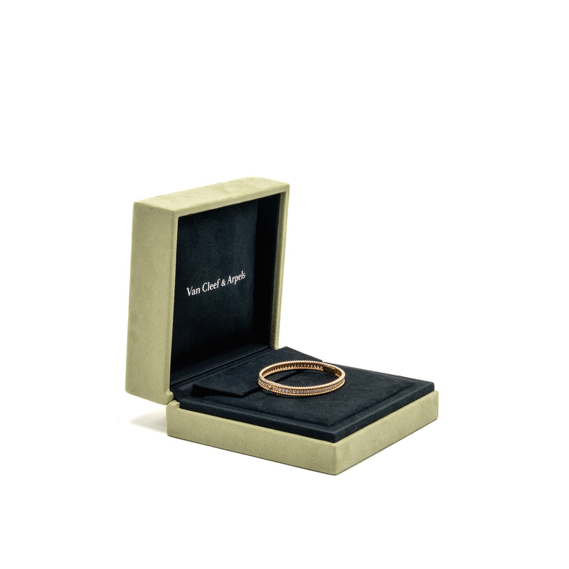 Van Cleef & Arpels Size xs Perlee Diamonds Bracelet, 1 Row, Medium Model Rose Gold Diamonds