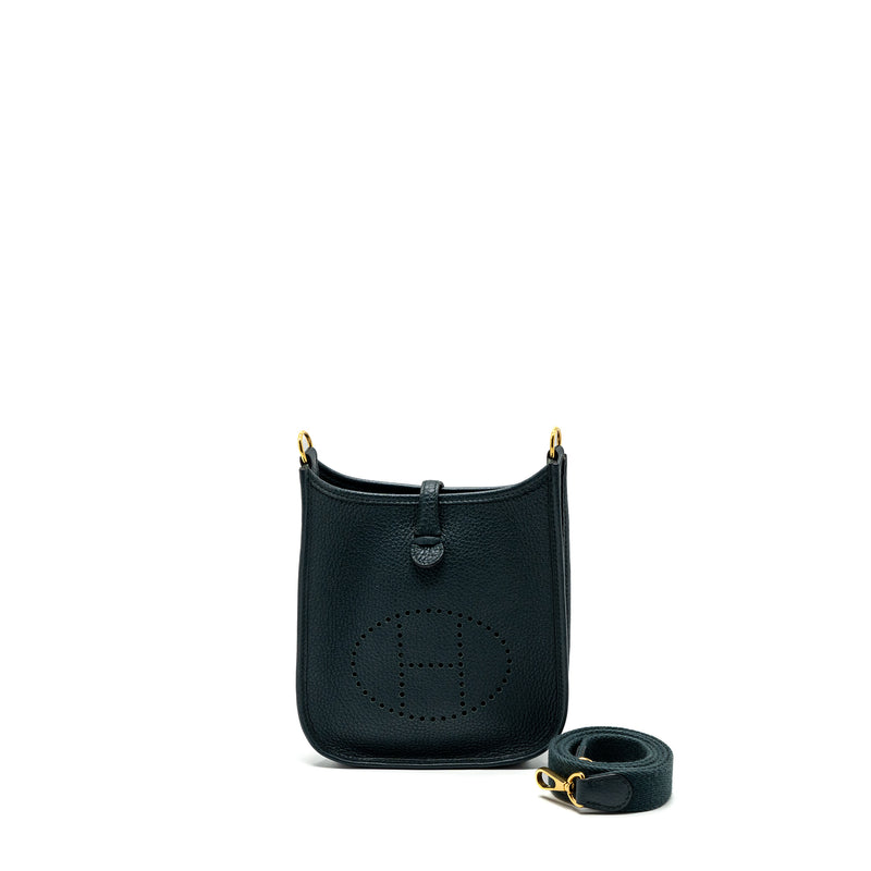 Hermes mini evelyne clemence vert cypres GHW stamp Y