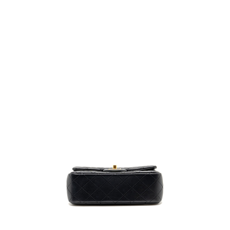Chanel Pearl Crush mini rectangular flap bag lambskin black GHW (microchip)