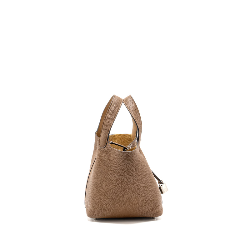 Hermes picotin 18 lock bag clemence alezan / Biscuit SHW stamp Z