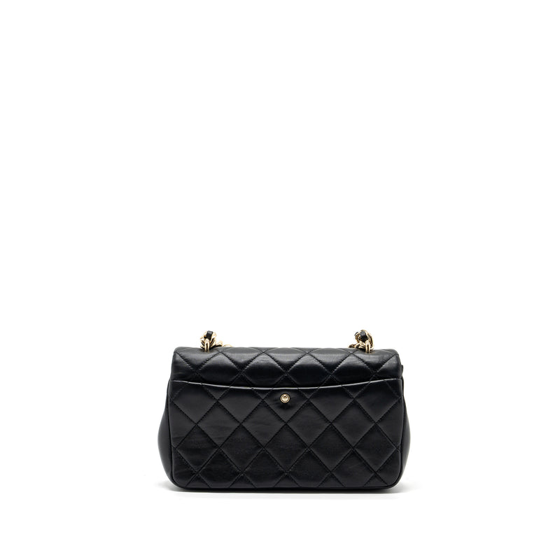 Chanel Giant chain flap bag lambskin black multicolour hardware(microchip)