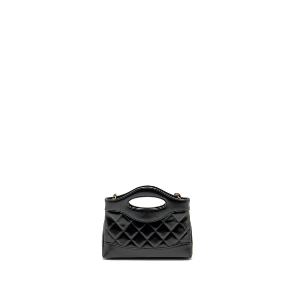 CHANEL 24S Mini 31 Clutch with Chain Shiny Lambskin Black LGHW (microchip)