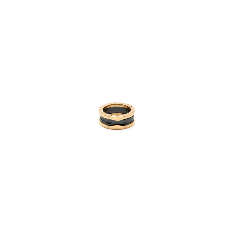 Bvlgari Size 53 B.zero1 Ring Black Ceramic Rose Gold