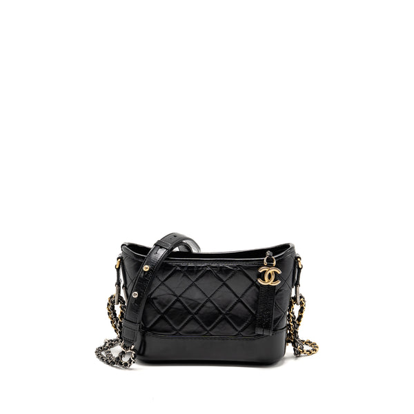 Chanel Small Gabrielle hobo bag calfskin black multicolor hardware