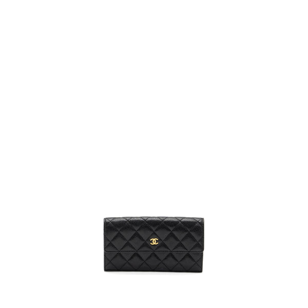 Chanel Flap Long Wallet Caviar Black GHW