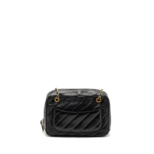 Chanel zipper camera chain bag lambskin black GHW