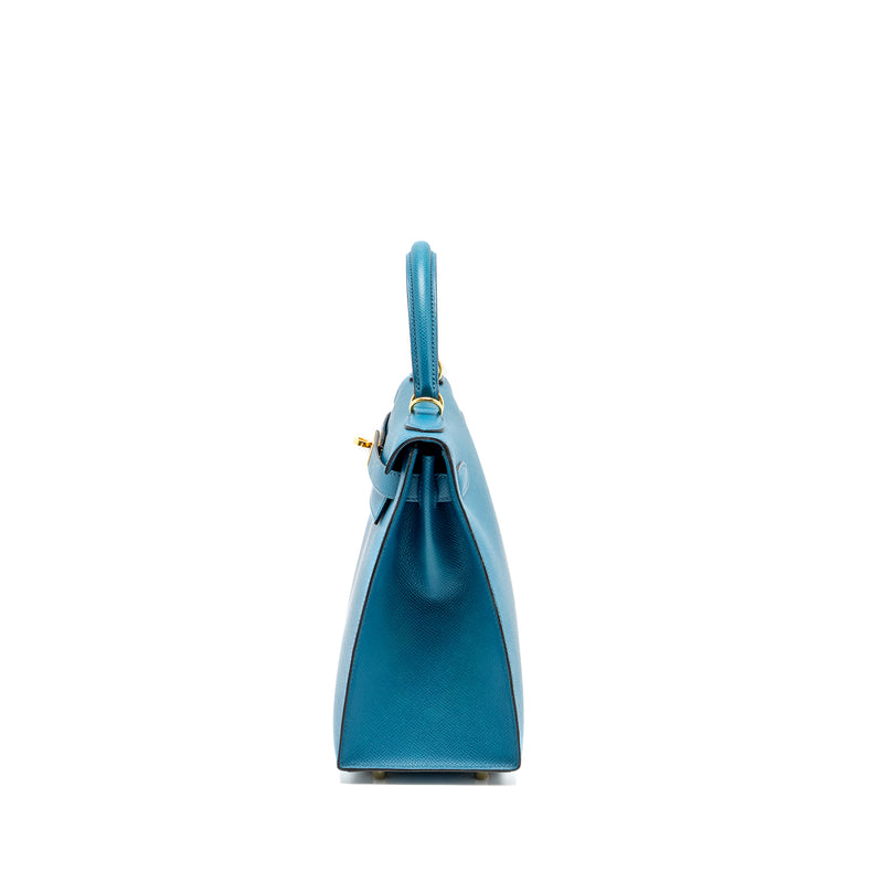 Hermes kelly 28 epsom blue izmir GHW stamp square Q