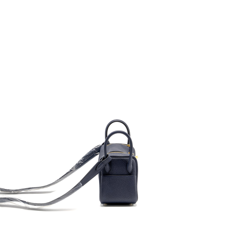 Hermes Mini Lindy Clemence Blue Nuit GHW Stamp Y