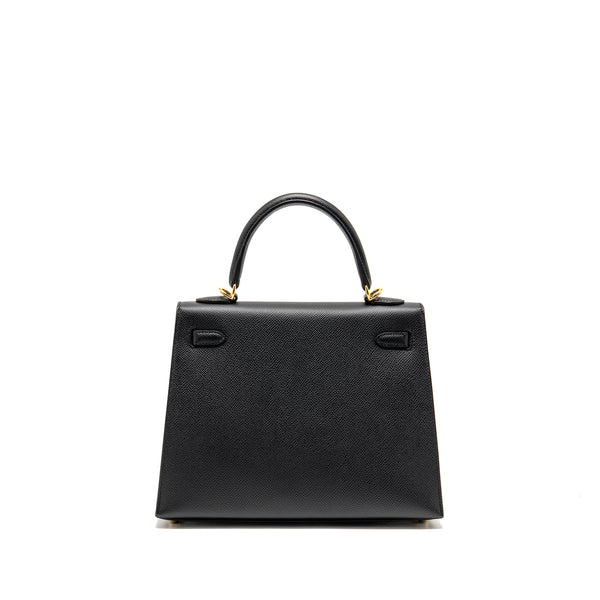 Hermes kelly 25 Epsom Black GHW stamp U