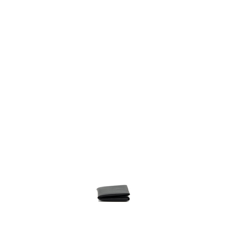 Hermes Calvi Duo Compact Card Holder Epsom Black SHW Stamp B