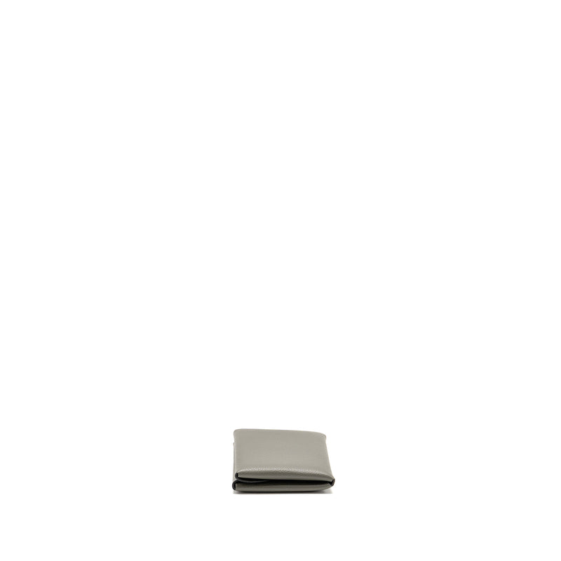 Hermes Calvi Duo Card Holder Evercolor Gris Meyer SHW Stamp B