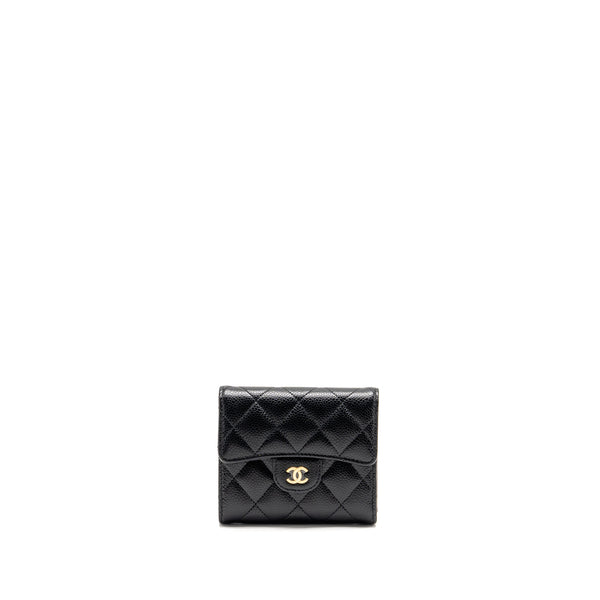 Chanel Small Classic Compact Wallet Caviar Black GHW (Microchip)