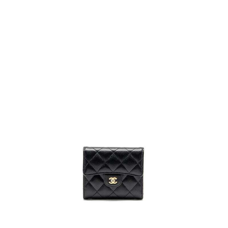 Chanel Small Classic Compact Wallet Caviar Black GHW (Microchip)