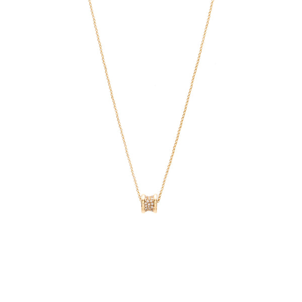 Bvlgari mini b zero necklace rose gold paved diamonds