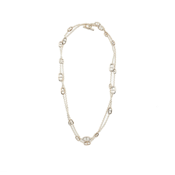 Hermes 160cm farandole long necklace silver tone