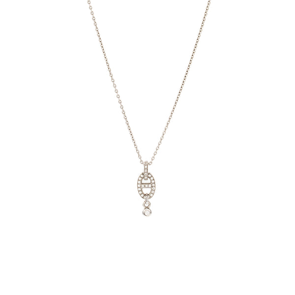 Hermes Chaine D’Ancre Pendant PM White Gold Diamonds
