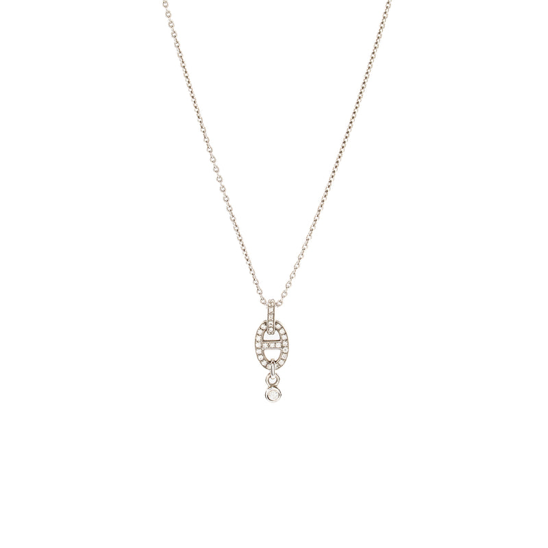 Hermes Chaine D’Ancre Pendant PM White Gold Diamonds