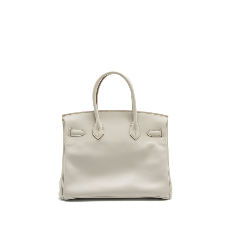 Hermes birkin 30 swift gris perle SHW stamp square R