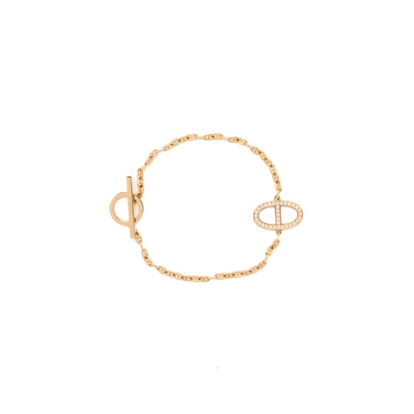 Hermes size SH New frandole bracelet rose gold,diamonds