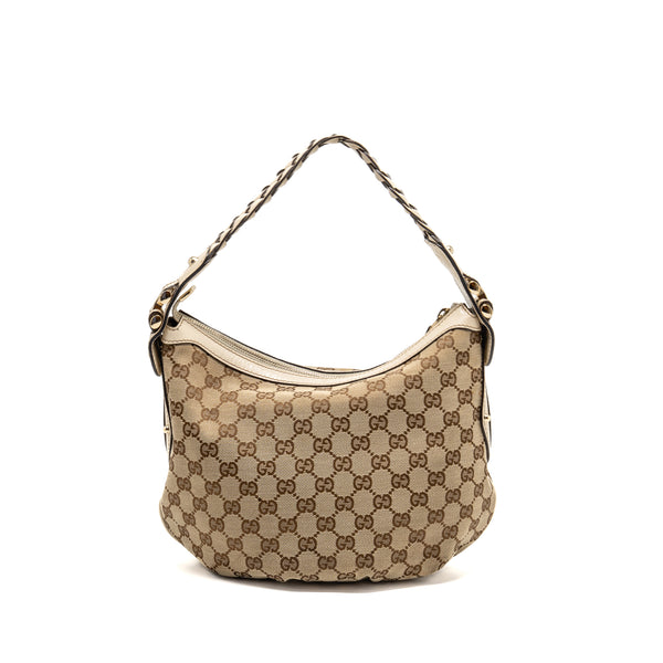 Gucci Pelham Hobo Bag GG Canvas / Leather Beige/White LGHW