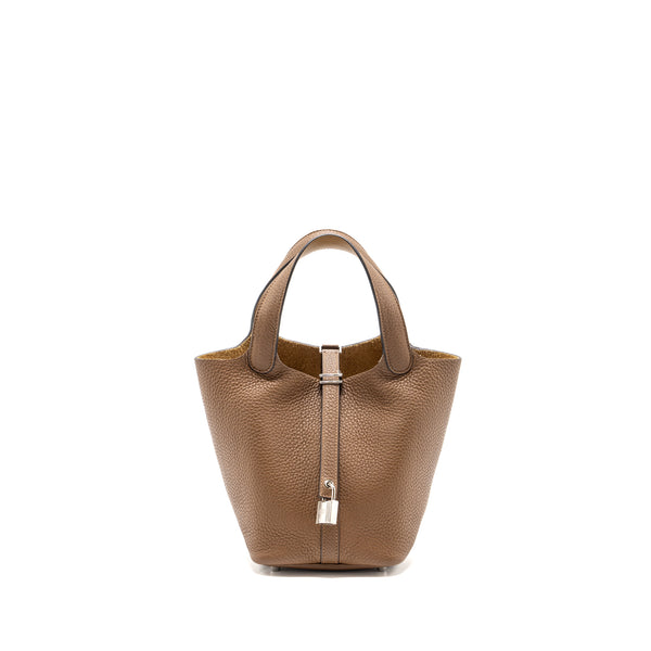 Hermes picotin 18 lock bag clemence alezan / Biscuit SHW stamp Z