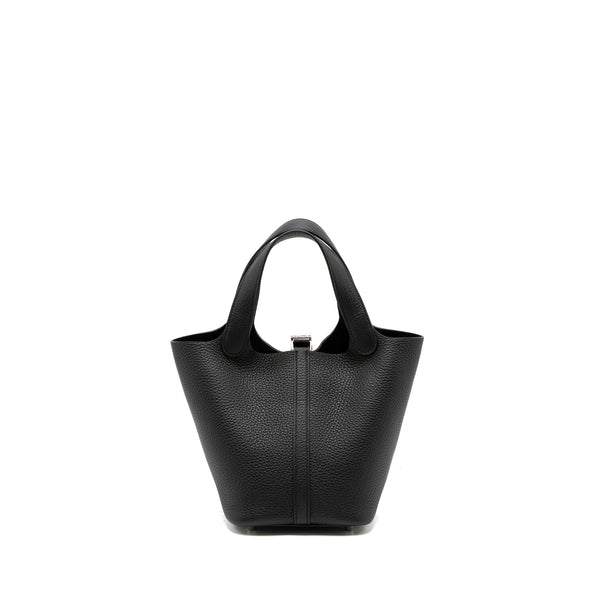 Hermes Picotin 18 Lock Bag Clemence Black SHW Stamp B
