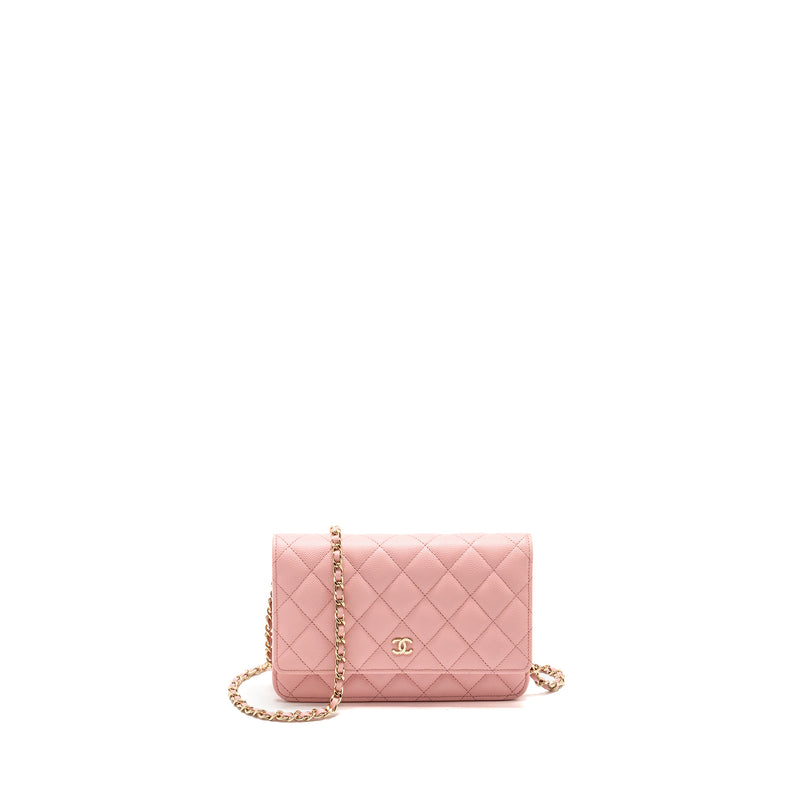 Chanel Classic Wallet on Chain Caviar Pink LGHW (Microchip)