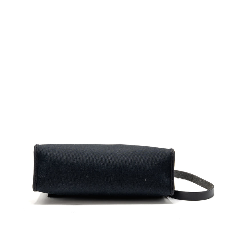 Hermes Herbag 31 zip bag canvas/ hunter leather black SHW stamp Y