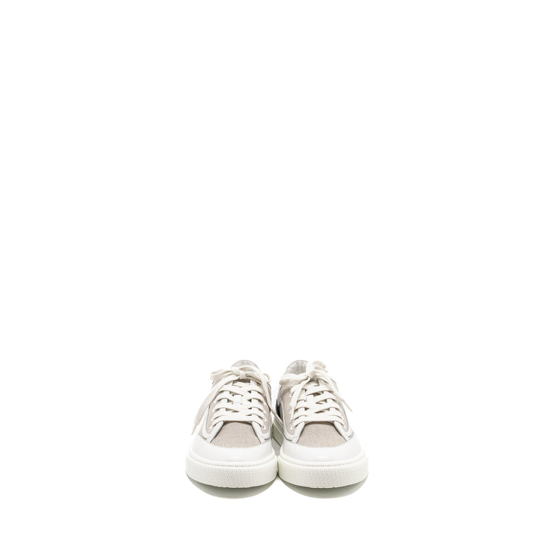 Hermes Size 37 Get Sneaker Cotton Prunoir / Blanc