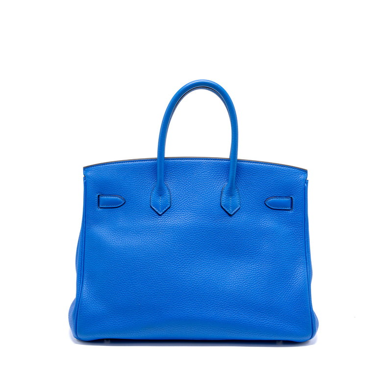 Hermes Birkin 35 Togo T7 Blue Hydra SHW Stamp Square P