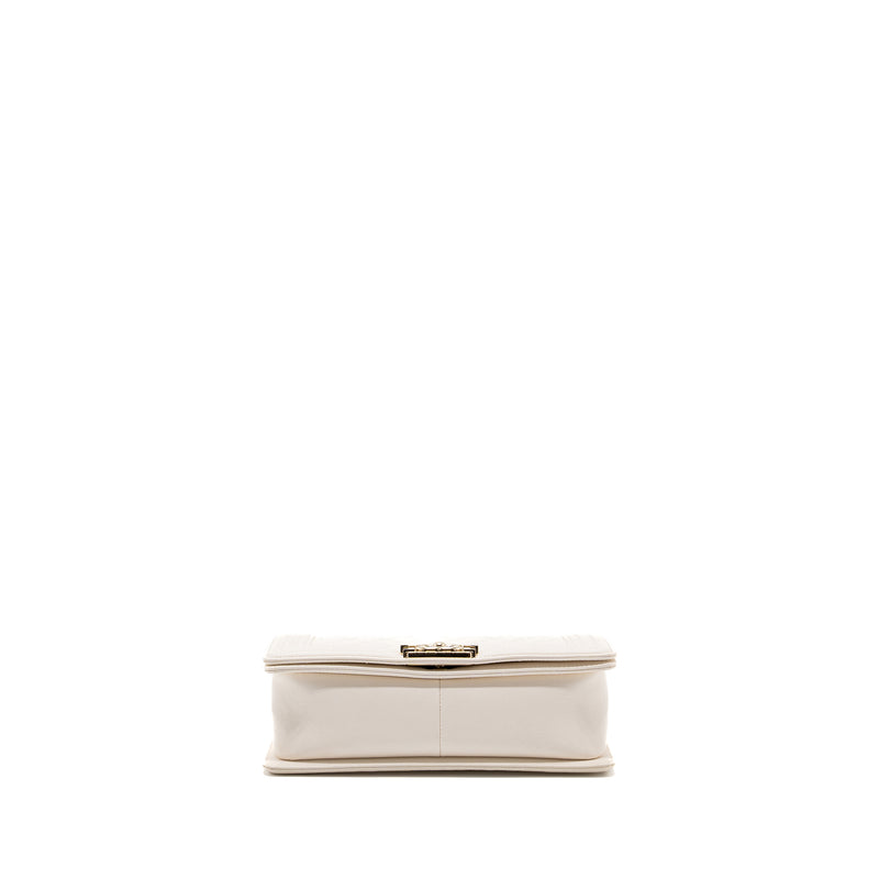 CHANEL MEDIUM LE BOY CAVIAR WHITE LGHW