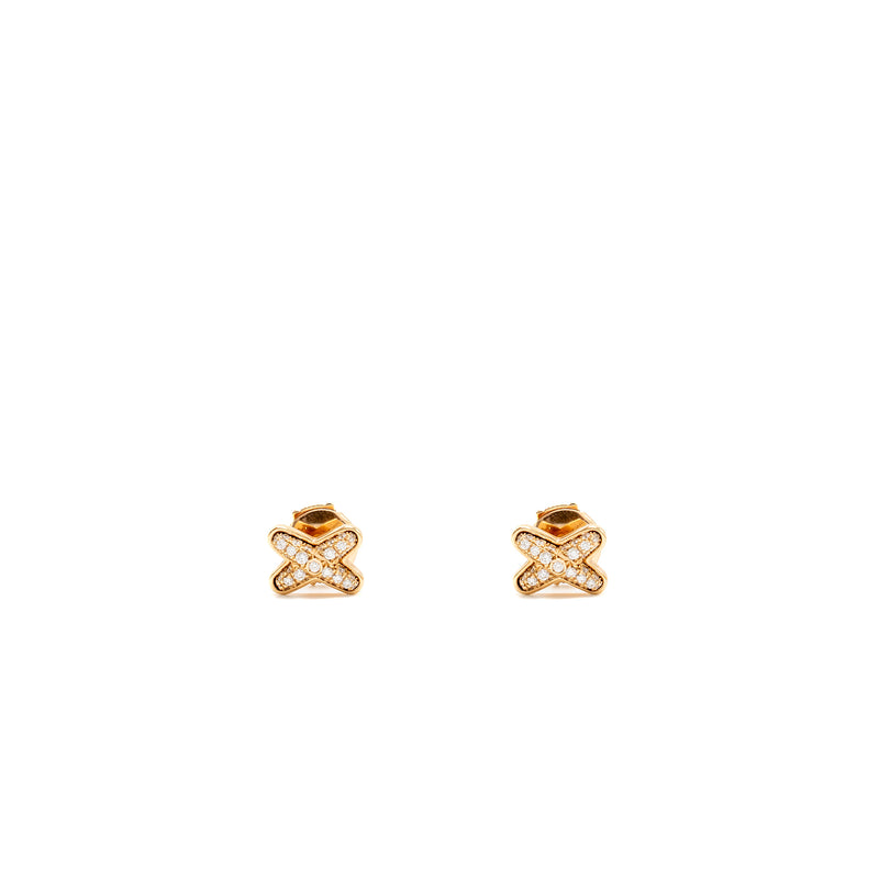 Chaumet Jesus De Liens Stud Earrings Rose Gold Diamonds(sell in a set)