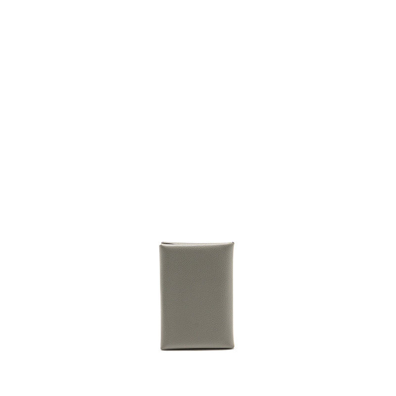 Hermes Calvi Duo Card Holder Evercolor Gris Meyer SHW Stamp B