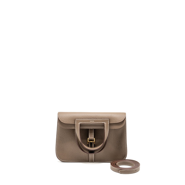 Hermes Halzan 25 Clemence Etoupe GHW Stamp B