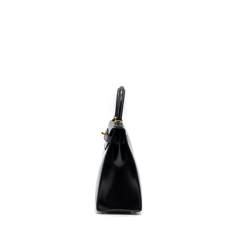 Hermes Kelly 28 Box Leather Black GHW Stamp Y