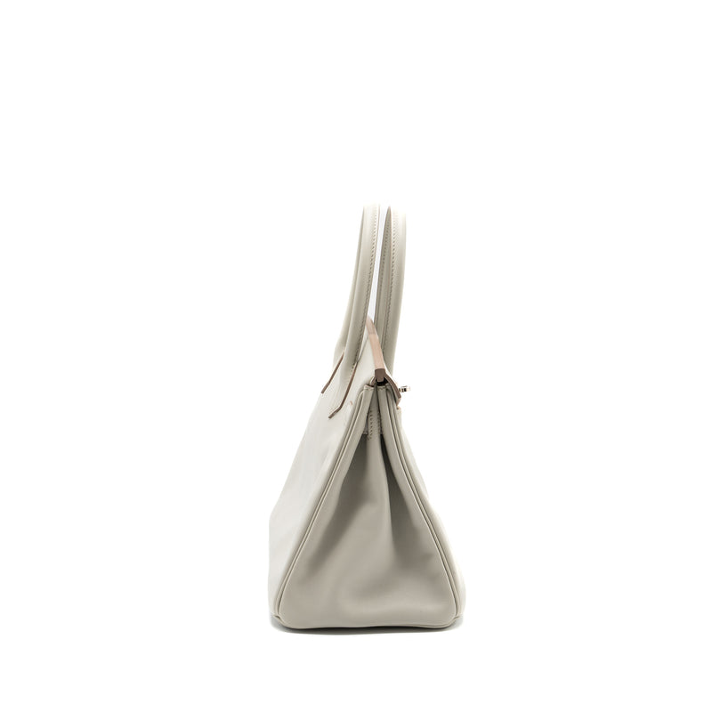 Hermes birkin 30 swift gris perle SHW stamp square R